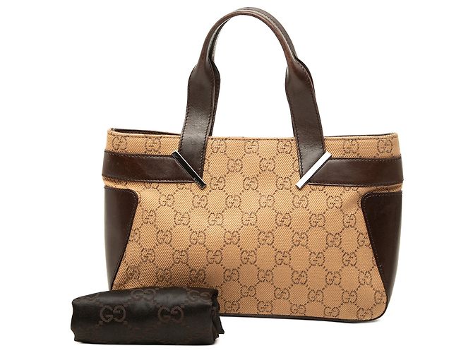 Borsa a mano Gucci in denim GG marrone - vista 7