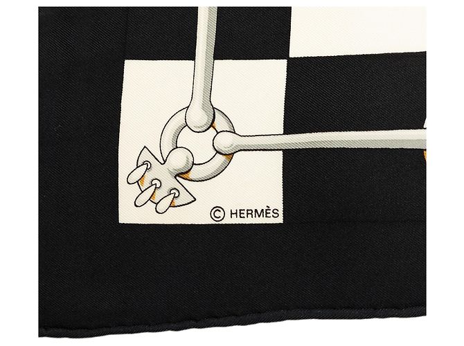 Foulard di seta Hermès Black Cliquetis 90 - vista 5