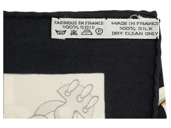 Foulard di seta Hermès Black Cliquetis 90 - vista 6