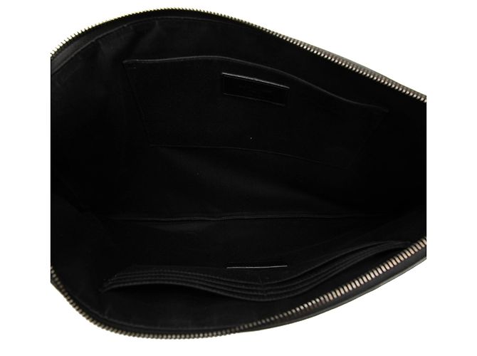 Autre Marque Portadocumentos Saint Laurent de piel grabada efecto cocodrilo negro - vista 4