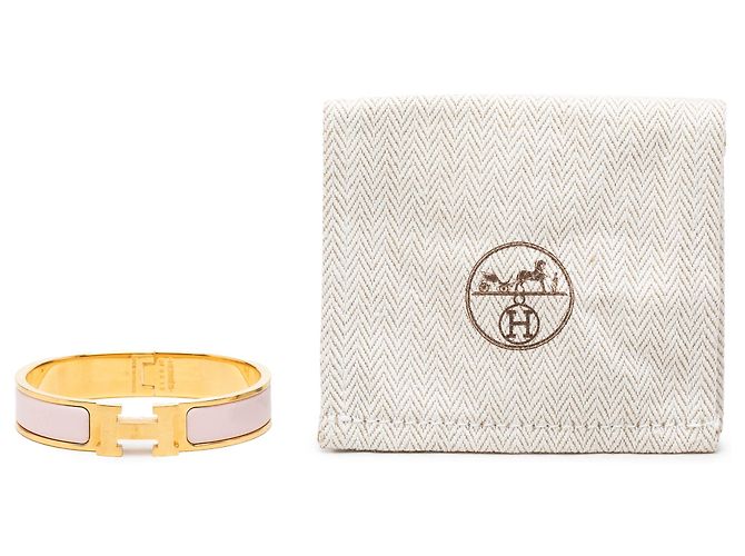 Hermès Clic H Armband PM schmal, rosa Emaille - Ansicht 5