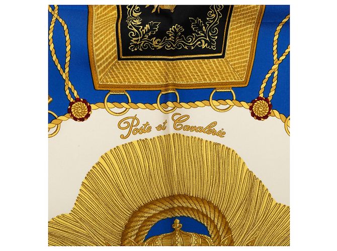 Hermès White Poste et Cavalerie Seidentuch 90 - Ansicht 3