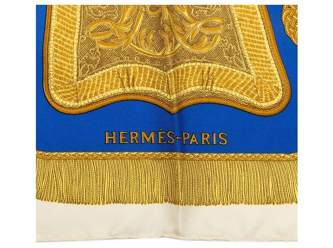 Hermès White Poste et Cavalerie Seidentuch 90 - Ansicht 4