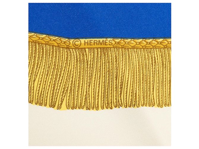 Hermès White Poste et Cavalerie Seidentuch 90 - Ansicht 5