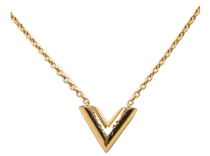 Collana Essential V Louis Vuitton Gold Plated Gold - vista 3