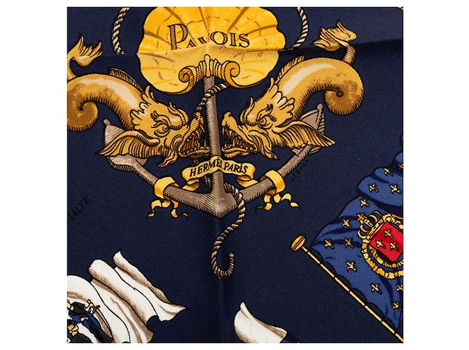 Hermès Blue Pavois Seidentuch 40 - Ansicht 3