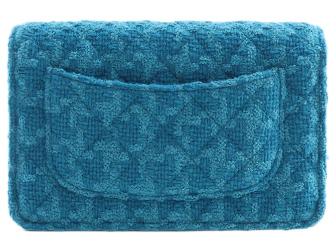 Chanel Blue Quilted Tweed Reissue 2.55 Wallet On Chain - vista 2