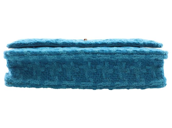 Chanel Blue Quilted Tweed Reissue 2.55 Wallet On Chain - vista 3