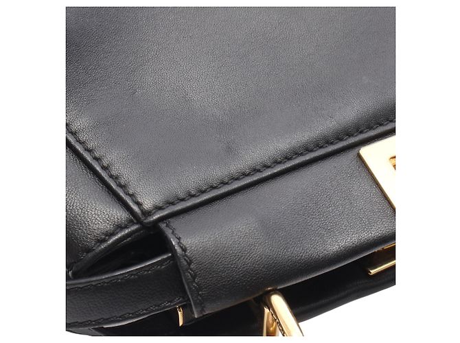 Borsa Satchel Fendi Peekaboo Iconic Mini in pelle nera - vista 6