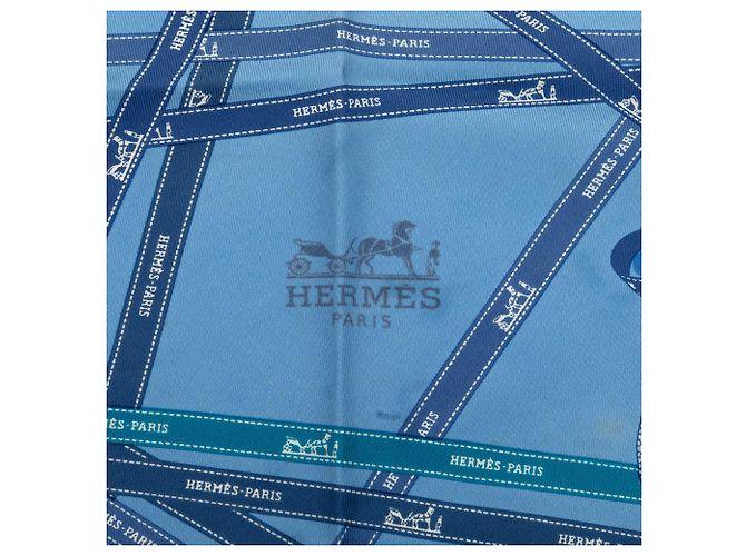 Hermès Blue Bolduc Pointu Seidentuch Dreieck - Ansicht 3