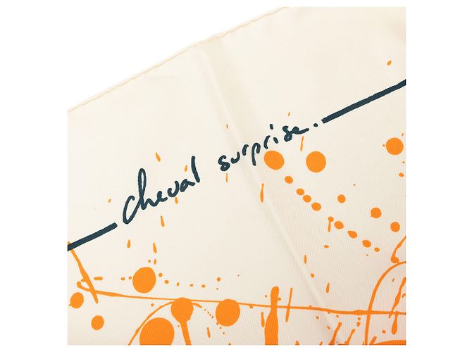 Foulard di seta Hermès White Cheval Surprise 90 - vista 4