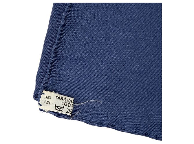 Pañuelo de seda Hermès Blue Le Mors A La Conetable 90 - vista 6