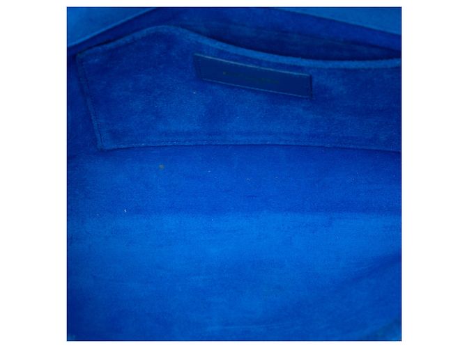 Autre Marque Clutch Saint Laurent Chyc Ligne in pelle blu - vista 4