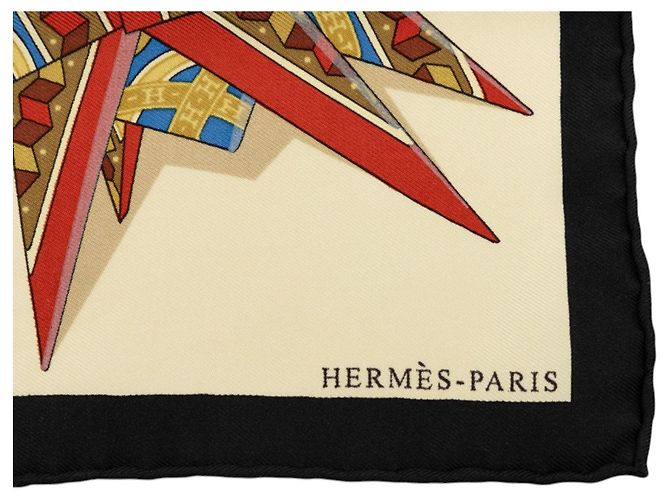 Pañuelo de seda Hermès White Metamorphose D un Carre 45 - vista 3
