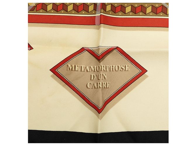 Pañuelo de seda Hermès White Metamorphose D un Carre 45 - vista 5