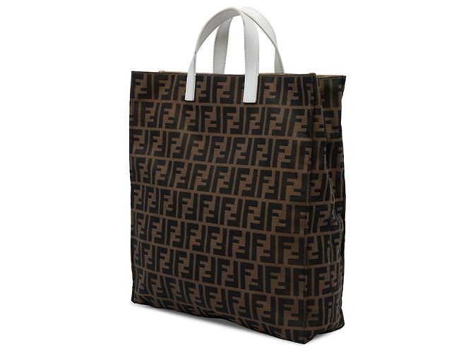 Fendi Shopping Tote aus braunem Zucca Canvas - Ansicht 2