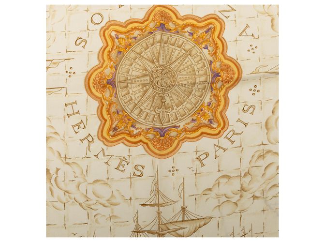 Foulard di seta Hermès Beige Azulejos 90 - vista 3
