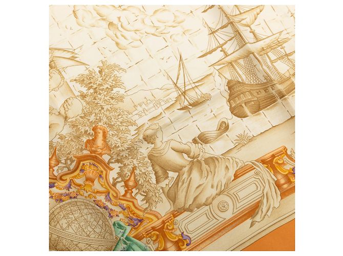 Foulard di seta Hermès Beige Azulejos 90 - vista 6