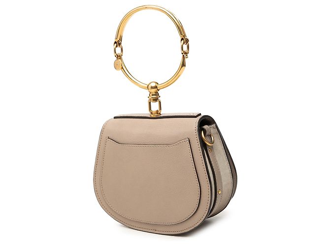 Borsa Nile Chloé Piccola in Pelle Beige con Cinturino da Polso - vista 2