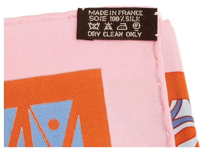 Hermès Orange Geometrie Cretoise Seidentuch 90 - Ansicht 2