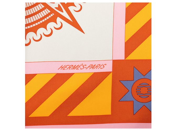 Hermès Orange Geometrie Cretoise Seidentuch 90 - Ansicht 3