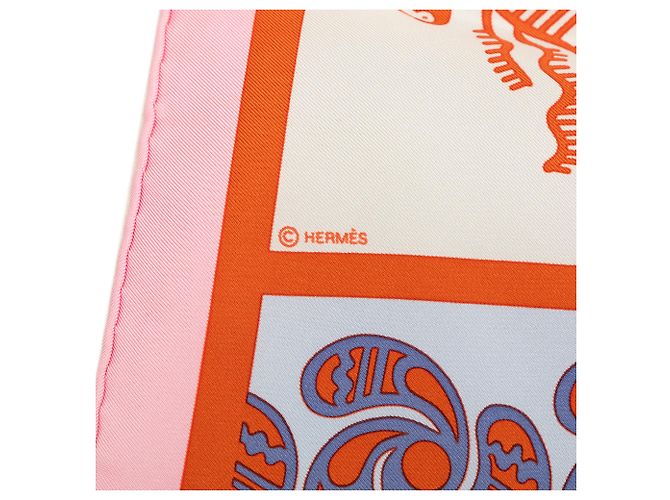Hermès Orange Geometrie Cretoise Seidentuch 90 - Ansicht 4