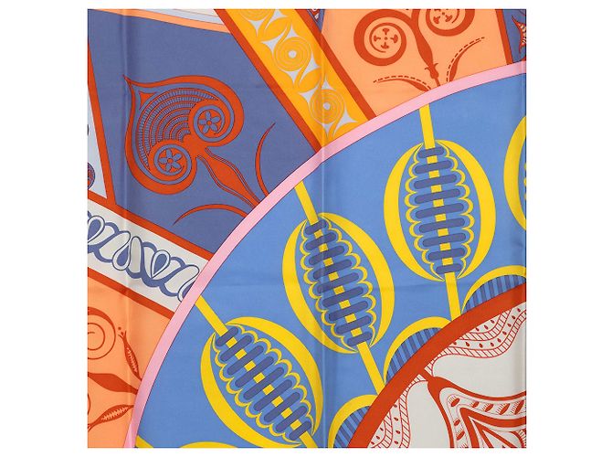 Hermès Orange Geometrie Cretoise Seidentuch 90 - Ansicht 8