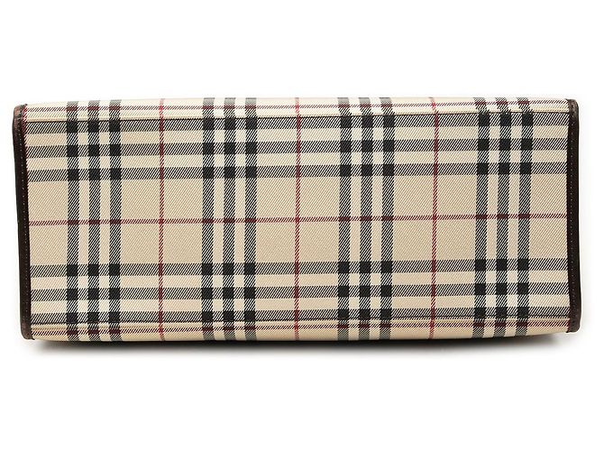 Borsa Tote Convertibile Burberry Beige House Check Canvas - vista 3