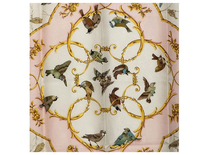 Foulard di seta Hermès Pink La Cle des Champs 90 - vista 2