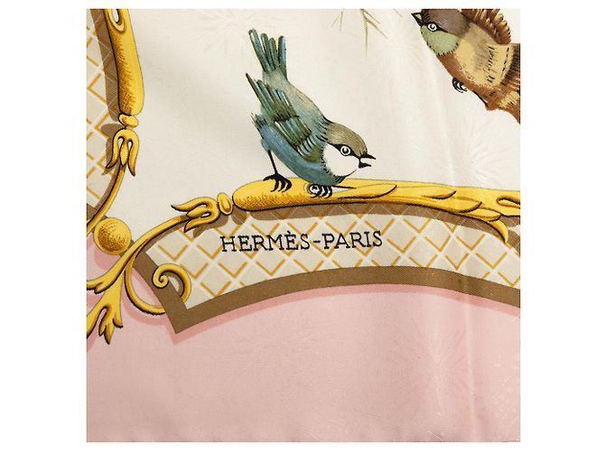Foulard di seta Hermès Pink La Cle des Champs 90 - vista 3