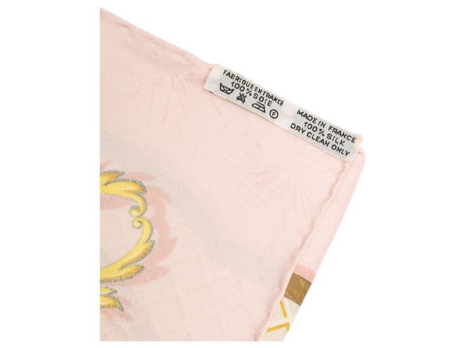 Foulard di seta Hermès Pink La Cle des Champs 90 - vista 4