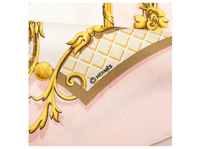 Foulard di seta Hermès Pink La Cle des Champs 90 - vista 5