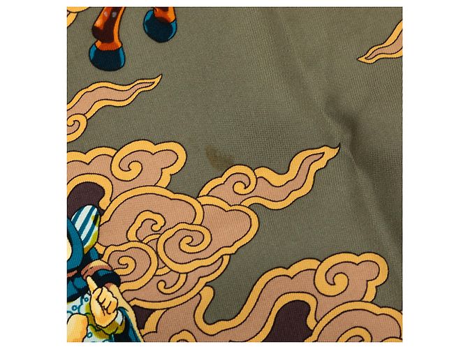 Pañuelo de seda Hermès Brown Galop Volant 90 - vista 4
