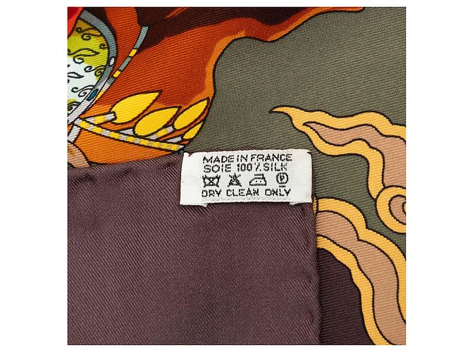 Pañuelo de seda Hermès Brown Galop Volant 90 - vista 7