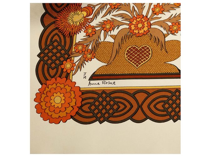 Pañuelo de seda Hermès White Decoupages 90 - vista 4