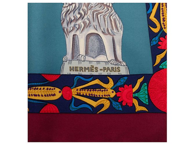 Pañuelo de seda Hermès Blue Torana 90 - vista 2