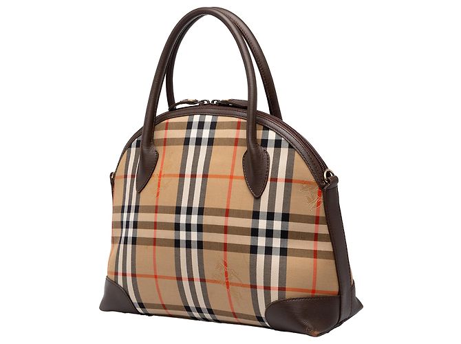 Burberry Beige Haymarket Check Canvas Dome Satchel - view 2