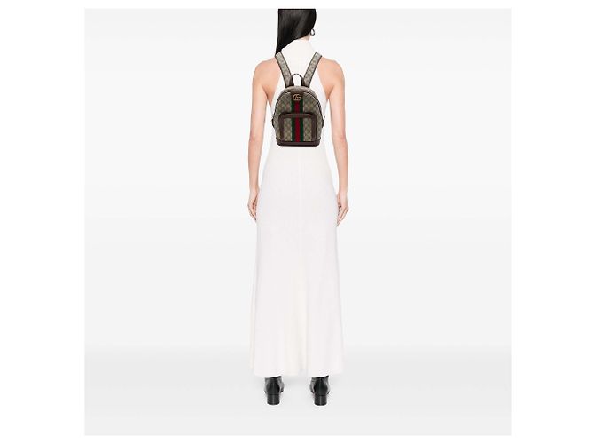 Gucci Small GG Supreme Web Ophidia Rucksack Beige - Ansicht 6