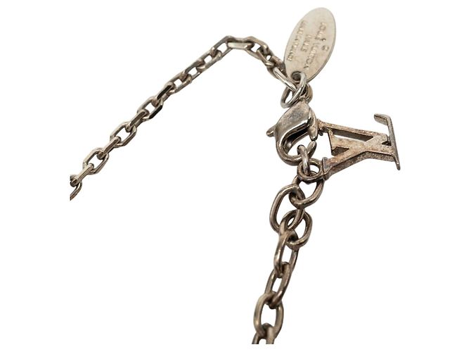 Collana Louis Vuitton Silver Brass Crystal Gamble Station - vista 3