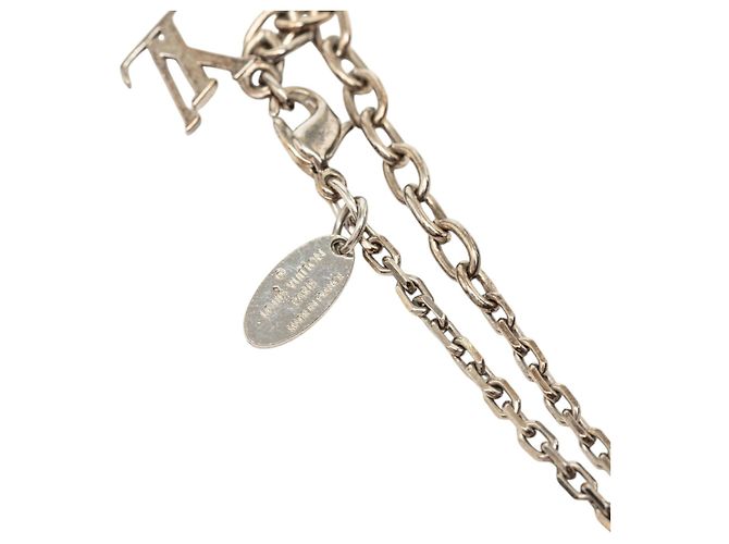 Collana Louis Vuitton Silver Brass Crystal Gamble Station - vista 4