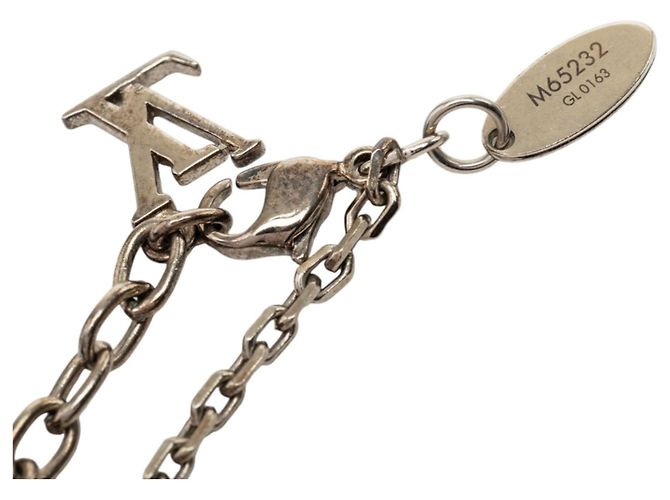 Collana Louis Vuitton Silver Brass Crystal Gamble Station - vista 5