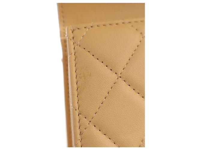 Chanel Beige CC Quilted Lambskin Faux Pearl Top Handle Flap - vista 9