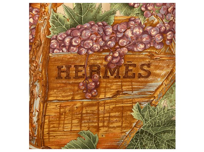 Lenço de seda Hermès Brown Vendanges 90 - vista 3