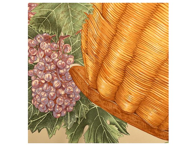 Lenço de seda Hermès Brown Vendanges 90 - vista 4