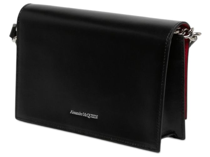 Borsa a tracolla Alexander McQueen Biker Skull in pelle nera - vista 2
