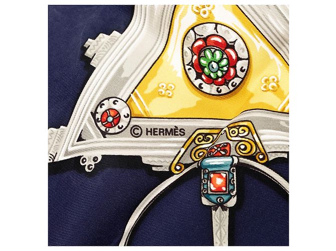 Hermès Blue Parures des Sables Seidentuch 90 - Ansicht 6