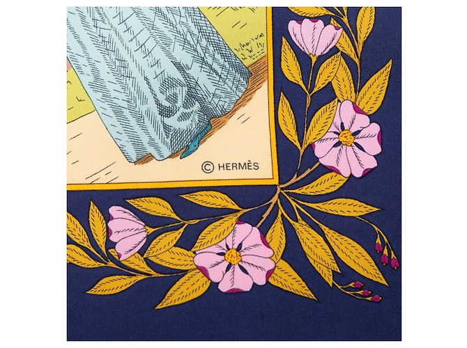 Hermès Blue Costumes Des Departments Seidentuch 90 - Ansicht 6