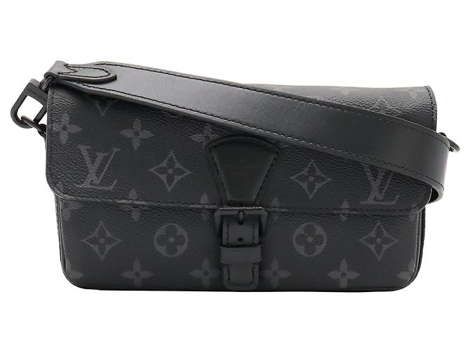 Portafoglio a tracolla Louis Vuitton Monogram Eclipse Montsouris - vista 2