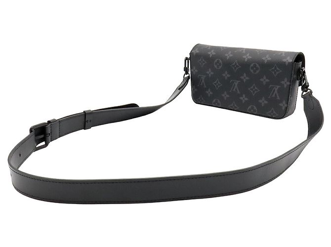 Portafoglio a tracolla Louis Vuitton Monogram Eclipse Montsouris - vista 3