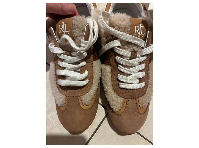 Lauren Ralph Lauren Sneakers in camoscio e shearling - vista 2